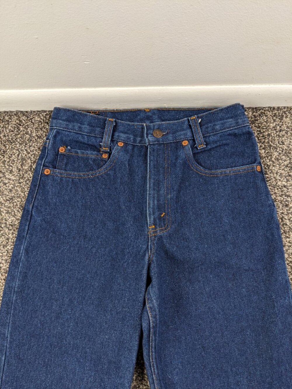 Vintage 80s Levis 720 Jeans 28x34 High Rise Dark Wash Student Fit 1982 USA Made - Picture 2 of 13